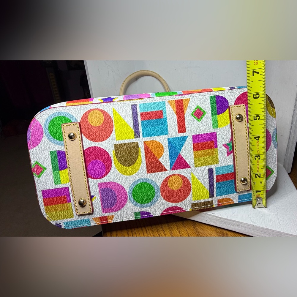 NWT Dooney & Bourke Art Deco Domed Satchel - White Multi - Picture 6 of 7